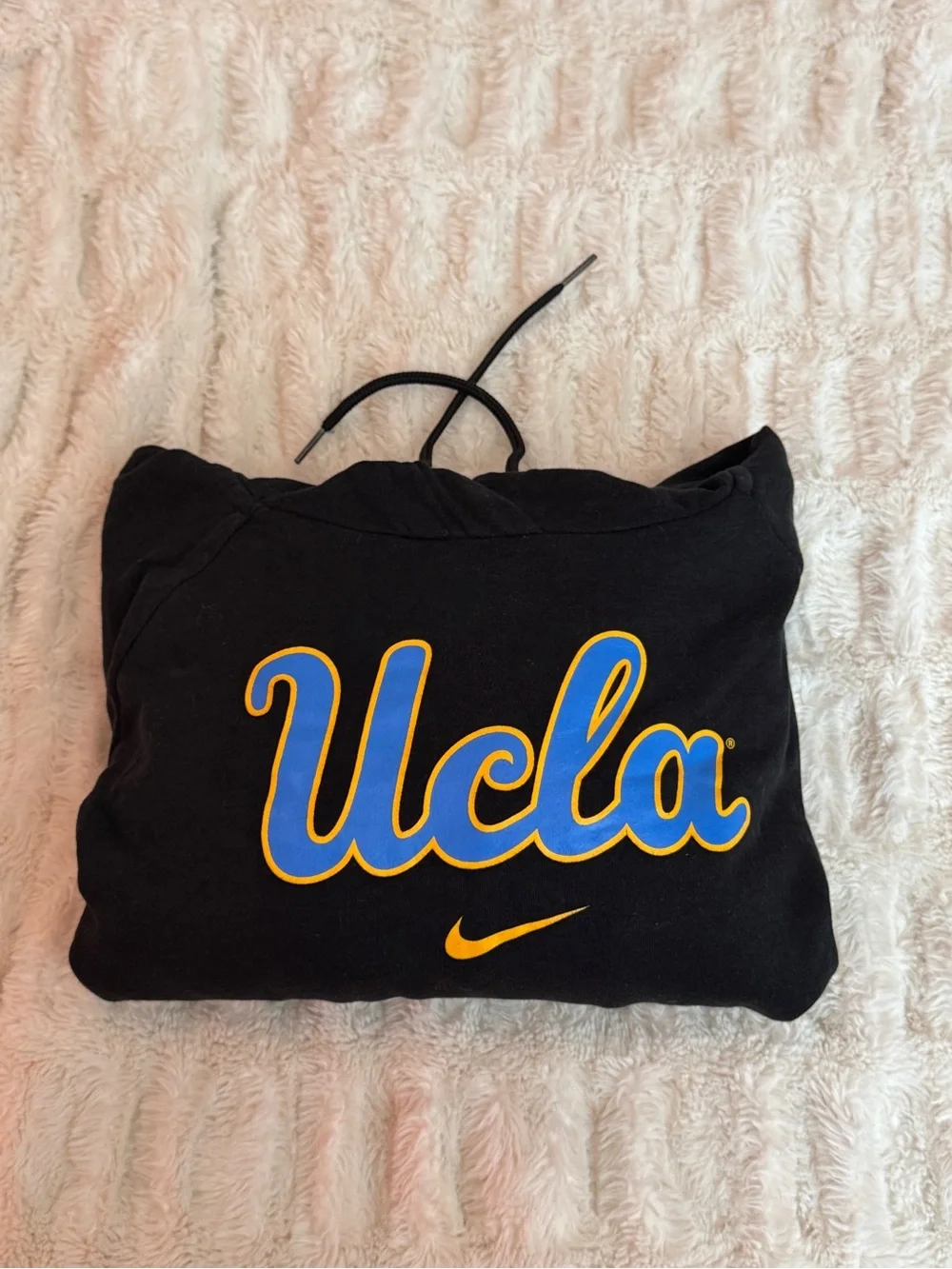 Nike Black Hoodie with Blue and Gold Script
